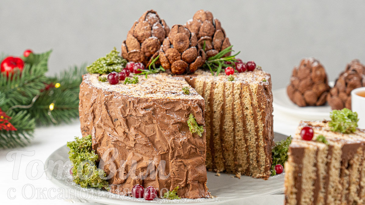 Волшебство зимнего торта "Зимний пенёк" для праздничного стола