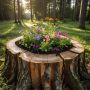 Клумба в пне: как превратить старое дерево в уникальный элемент ландшафта