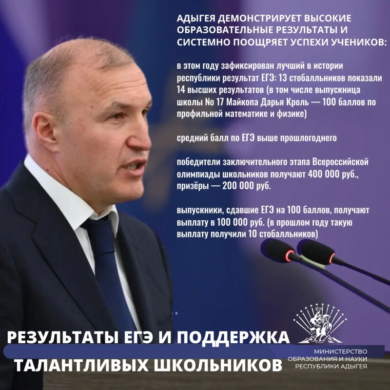 В рамках отчета Главы Республики Адыгея о результатах 2025 года Мурат Кумпилов подчеркнул развитие сферы образования В рамках отчета Главы Республики Адыгея о результатах 2025 года Мурат Кумпилов подчеркнул развитие сферы образования